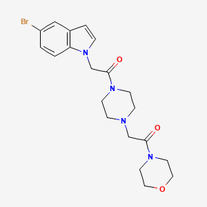 molecular formula C20H25BrN4O3 B12173819 2-(5-bromo-1H-indol-1-yl)-1-{4-[2-(morpholin-4-yl)-2-oxoethyl]piperazin-1-yl}ethanone 