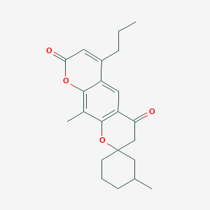 molecular formula C22H26O4 B12173852 3,10'-dimethyl-6'-propyl-8'H-spiro[cyclohexane-1,2'-pyrano[3,2-g]chromene]-4',8'(3'H)-dione 