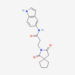 molecular formula C19H21N3O3 B12173857 3-(1,3-dioxo-2-azaspiro[4.4]non-2-yl)-N-(1H-indol-5-yl)propanamide 