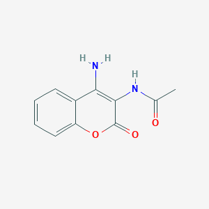 molecular formula C11H10N2O3 B1217389 N-(4-amino-2-oxo-1-benzopyran-3-yl)acetamide 