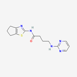 molecular formula C14H17N5OS B12173971 N-(5,6-dihydro-4H-cyclopenta[d]thiazol-2-yl)-4-(pyrimidin-2-ylamino)butanamide 