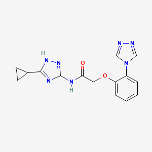 N-(3-cyclopropyl-1H-1,2,4-triazol-5-yl)-2-[2-(4H-1,2,4-triazol-4-yl)phenoxy]acetamide