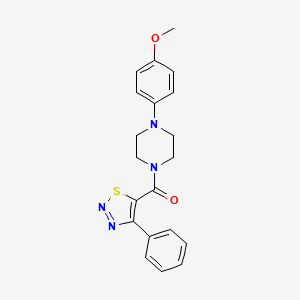 molecular formula C20H20N4O2S B12174004 [4-(4-Methoxyphenyl)piperazin-1-yl](4-phenyl-1,2,3-thiadiazol-5-yl)methanone 