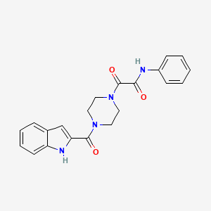 molecular formula C21H20N4O3 B12174036 2-[4-(1H-indol-2-ylcarbonyl)piperazin-1-yl]-2-oxo-N-phenylacetamide 