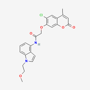 2-[(6-chloro-4-methyl-2-oxo-2H-chromen-7-yl)oxy]-N-[1-(2-methoxyethyl)-1H-indol-4-yl]acetamide