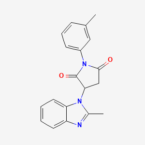 3-(2-methyl-1H-benzimidazol-1-yl)-1-(3-methylphenyl)pyrrolidine-2,5-dione