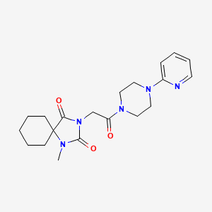 molecular formula C20H27N5O3 B12174062 1-Methyl-3-{2-oxo-2-[4-(pyridin-2-yl)piperazin-1-yl]ethyl}-1,3-diazaspiro[4.5]decane-2,4-dione 