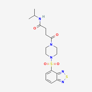 molecular formula C17H23N5O4S2 B12174069 4-[4-(2,1,3-benzothiadiazol-4-ylsulfonyl)piperazin-1-yl]-4-oxo-N-(propan-2-yl)butanamide 