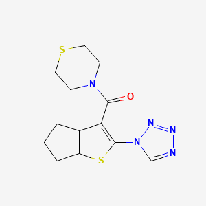 molecular formula C13H15N5OS2 B12174071 [2-(1H-tetrazol-1-yl)-5,6-dihydro-4H-cyclopenta[b]thiophen-3-yl](thiomorpholin-4-yl)methanone 