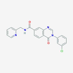 3-(3-chlorophenyl)-4-oxo-N-(pyridin-2-ylmethyl)-3,4-dihydroquinazoline-7-carboxamide