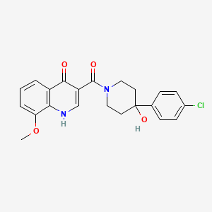 molecular formula C22H21ClN2O4 B12174098 [4-(4-Chlorophenyl)-4-hydroxypiperidin-1-yl](4-hydroxy-8-methoxyquinolin-3-yl)methanone 