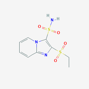 molecular formula C9H11N3O4S2 B121741 2-乙磺酰基咪唑并[1,2-a]吡啶-3-磺酰胺 CAS No. 141776-47-8