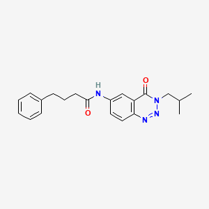 molecular formula C21H24N4O2 B12174106 N-[3-(2-methylpropyl)-4-oxo-3,4-dihydro-1,2,3-benzotriazin-6-yl]-4-phenylbutanamide 