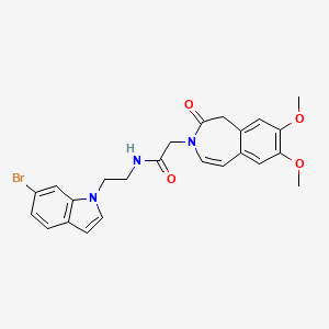 molecular formula C24H24BrN3O4 B12174136 N-[2-(6-bromo-1H-indol-1-yl)ethyl]-2-(7,8-dimethoxy-2-oxo-1,2-dihydro-3H-3-benzazepin-3-yl)acetamide 