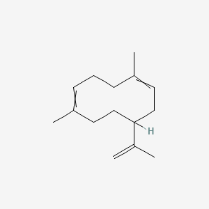 molecular formula C15H24 B1217417 1,5-Dimethyl-8-prop-1-en-2-ylcyclodeca-1,5-diene 