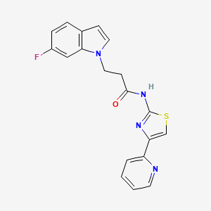 molecular formula C19H15FN4OS B12174189 3-(6-fluoro-1H-indol-1-yl)-N-(4-(pyridin-2-yl)thiazol-2-yl)propanamide 