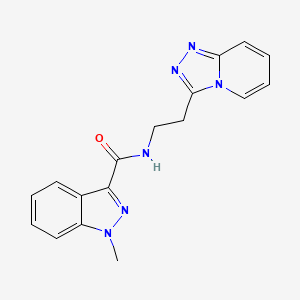 molecular formula C17H16N6O B12174193 1-methyl-N-[2-([1,2,4]triazolo[4,3-a]pyridin-3-yl)ethyl]-1H-indazole-3-carboxamide 