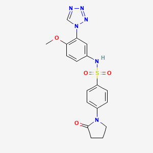 molecular formula C18H18N6O4S B12174196 N-[4-methoxy-3-(1H-tetrazol-1-yl)phenyl]-4-(2-oxopyrrolidin-1-yl)benzenesulfonamide 