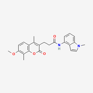 molecular formula C24H24N2O4 B12174229 3-(7-methoxy-4,8-dimethyl-2-oxo-2H-chromen-3-yl)-N-(1-methyl-1H-indol-4-yl)propanamide 