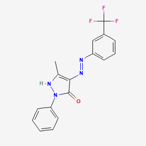 (4E)-5-methyl-2-phenyl-4-{2-[3-(trifluoromethyl)phenyl]hydrazinylidene}-2,4-dihydro-3H-pyrazol-3-one