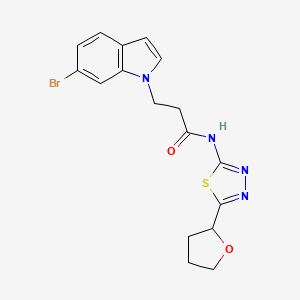 3-(6-bromo-1H-indol-1-yl)-N-[(2E)-5-(tetrahydrofuran-2-yl)-1,3,4-thiadiazol-2(3H)-ylidene]propanamide