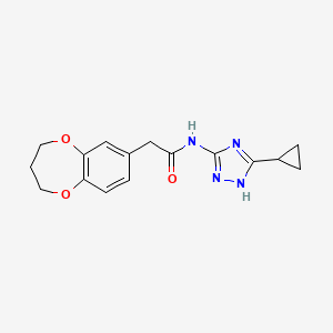 N-(3-cyclopropyl-1H-1,2,4-triazol-5-yl)-2-(3,4-dihydro-2H-1,5-benzodioxepin-7-yl)acetamide