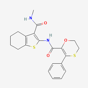 N-[3-(methylcarbamoyl)-4,5,6,7-tetrahydro-1-benzothiophen-2-yl]-3-phenyl-5,6-dihydro-1,4-oxathiine-2-carboxamide