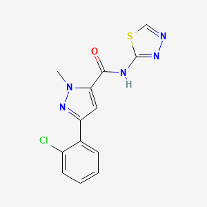 molecular formula C13H10ClN5OS B12174339 3-(2-chlorophenyl)-1-methyl-N-(1,3,4-thiadiazol-2-yl)-1H-pyrazole-5-carboxamide 