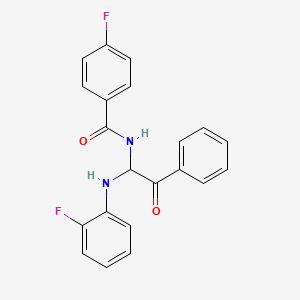 molecular formula C21H16F2N2O2 B12174358 4-fluoro-N-{1-[(2-fluorophenyl)amino]-2-oxo-2-phenylethyl}benzamide 