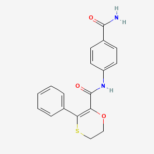 N-(4-carbamoylphenyl)-3-phenyl-5,6-dihydro-1,4-oxathiine-2-carboxamide