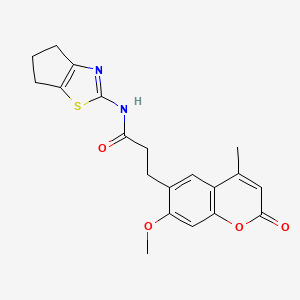 N-(5,6-dihydro-4H-cyclopenta[d][1,3]thiazol-2-yl)-3-(7-methoxy-4-methyl-2-oxo-2H-chromen-6-yl)propanamide