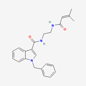 molecular formula C23H25N3O2 B12174440 1-benzyl-N-{2-[(3-methylbut-2-enoyl)amino]ethyl}-1H-indole-3-carboxamide 