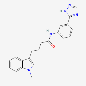 molecular formula C21H21N5O B12174512 4-(1-methyl-1H-indol-3-yl)-N-[3-(1H-1,2,4-triazol-3-yl)phenyl]butanamide 