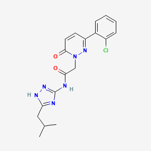 molecular formula C18H19ClN6O2 B12174527 2-[3-(2-chlorophenyl)-6-oxopyridazin-1(6H)-yl]-N-[3-(2-methylpropyl)-1H-1,2,4-triazol-5-yl]acetamide 