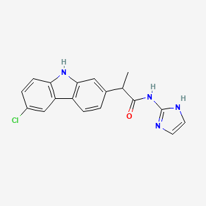 molecular formula C18H15ClN4O B12174563 2-(6-chloro-9H-carbazol-2-yl)-N-(1H-imidazol-2-yl)propanamide 