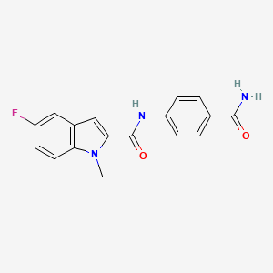 molecular formula C17H14FN3O2 B12174570 N-(4-carbamoylphenyl)-5-fluoro-1-methyl-1H-indole-2-carboxamide 