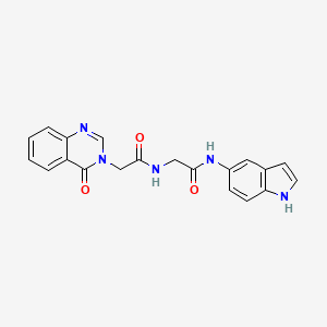 molecular formula C20H17N5O3 B12174580 N-1H-indol-5-yl-N~2~-[(4-oxoquinazolin-3(4H)-yl)acetyl]glycinamide 