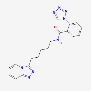 2-(1H-tetrazol-1-yl)-N-[5-([1,2,4]triazolo[4,3-a]pyridin-3-yl)pentyl]benzamide