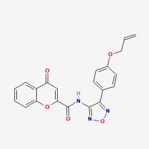 molecular formula C21H15N3O5 B12174637 4-oxo-N-{4-[4-(prop-2-en-1-yloxy)phenyl]-1,2,5-oxadiazol-3-yl}-4H-chromene-2-carboxamide 