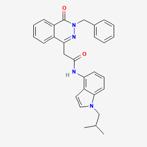 2-(3-benzyl-4-oxo-3,4-dihydrophthalazin-1-yl)-N-[1-(2-methylpropyl)-1H-indol-4-yl]acetamide