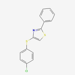 molecular formula C15H10ClNS2 B12174653 4-[(4-chlorophenyl)thio]-2-phenylThiazole 