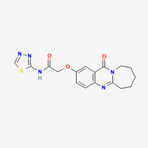 2-[(12-oxo-6,7,8,9,10,12-hexahydroazepino[2,1-b]quinazolin-2-yl)oxy]-N-(1,3,4-thiadiazol-2-yl)acetamide