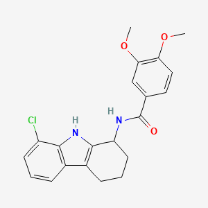 molecular formula C21H21ClN2O3 B12174674 N-(8-chloro-2,3,4,9-tetrahydro-1H-carbazol-1-yl)-3,4-dimethoxybenzamide 