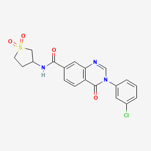 molecular formula C19H16ClN3O4S B12174680 3-(3-chlorophenyl)-N-(1,1-dioxidotetrahydrothiophen-3-yl)-4-oxo-3,4-dihydroquinazoline-7-carboxamide 