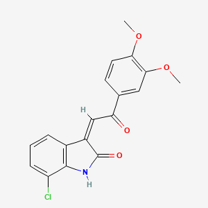 (3Z)-7-chloro-3-[2-(3,4-dimethoxyphenyl)-2-oxoethylidene]-1,3-dihydro-2H-indol-2-one