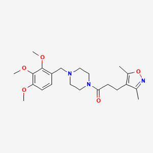 molecular formula C22H31N3O5 B12174705 3-(3,5-Dimethyl-1,2-oxazol-4-yl)-1-[4-(2,3,4-trimethoxybenzyl)piperazin-1-yl]propan-1-one 