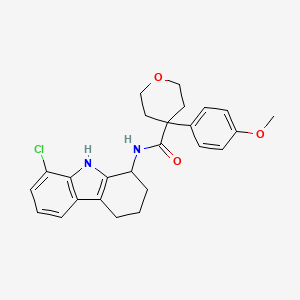 molecular formula C25H27ClN2O3 B12174728 N-(8-chloro-2,3,4,9-tetrahydro-1H-carbazol-1-yl)-4-(4-methoxyphenyl)tetrahydro-2H-pyran-4-carboxamide 