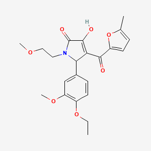 (4E)-5-(4-ethoxy-3-methoxyphenyl)-4-[hydroxy(5-methylfuran-2-yl)methylidene]-1-(2-methoxyethyl)pyrrolidine-2,3-dione