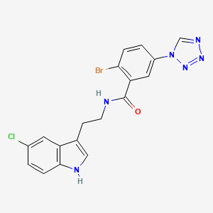 molecular formula C18H14BrClN6O B12174791 2-bromo-N-[2-(5-chloro-1H-indol-3-yl)ethyl]-5-(1H-tetrazol-1-yl)benzamide 