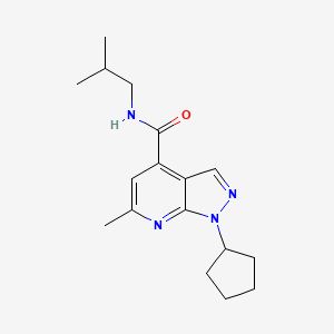 1-cyclopentyl-6-methyl-N-(2-methylpropyl)-1H-pyrazolo[3,4-b]pyridine-4-carboxamide